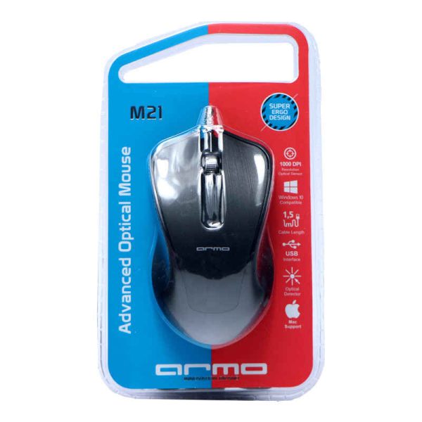 موس سیم دار برند آرمو Armo مدل M21 ا optical mouse