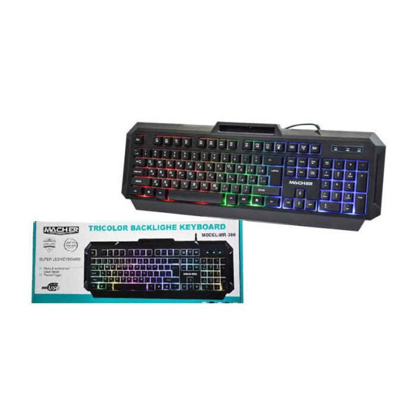 کیبورد RGB مخصوص بازی گیمینگ مچر مدل MR-360 ا Macher Gaming Keyboard