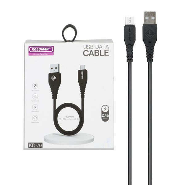 کابل تبدیل USB به microUSB کلومن KOLUMAN مدل KD-70 طول 1 متر