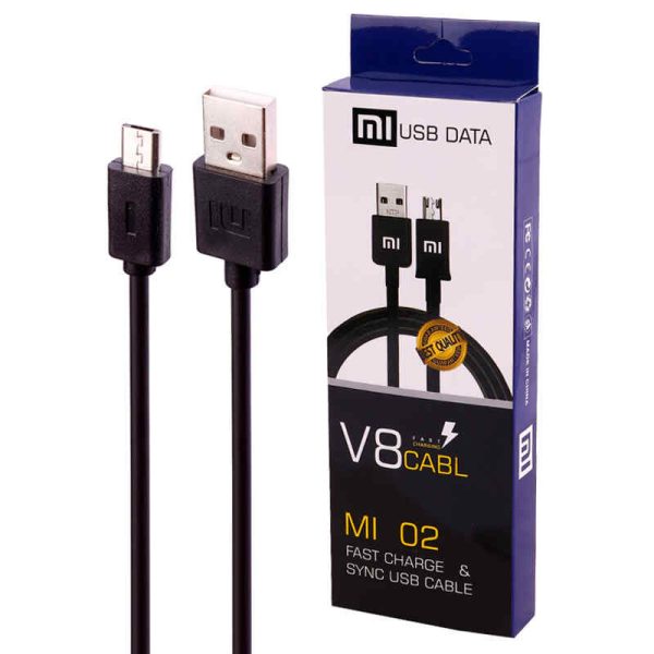 کابل یو اس بی میکرو V8 شیائومی mi مدل 02 / MI USB DATA 02MI