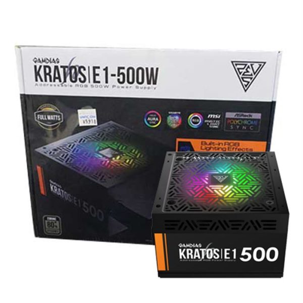 پاور RGB گیم دیاس مدل KRATOS E1 500W