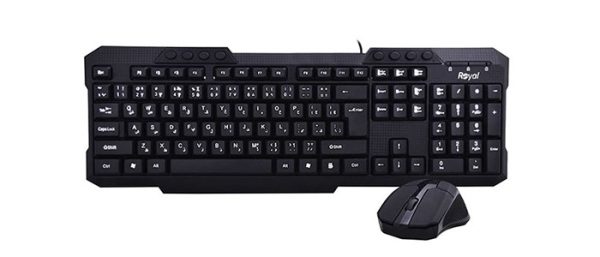 کیبورد و موس بی سیم برند رویال ( Royal ) مدل R-KM815 ا Wired Mouse and Keyboard